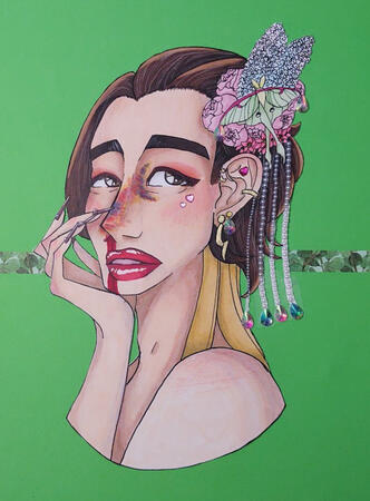 Mason Calliat (Personal OC) Multimedia, Collage on Bristol/Cardstock